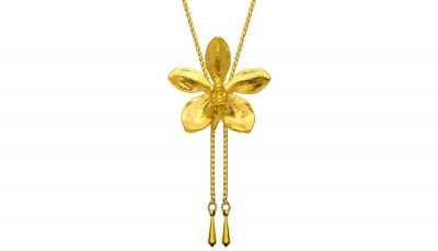 Gold Plated Orchid Ornaments