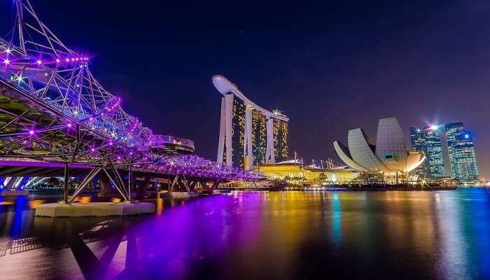 city of Singapore at night
