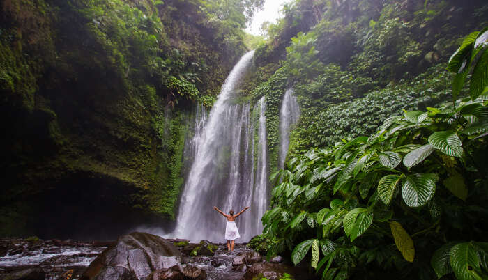 A stunning view of Lombok Waterfalls cover