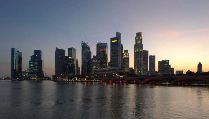 skyscrapers at the backdrop of a river