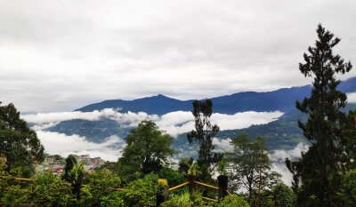 perfect picture of the hills covered with clouds