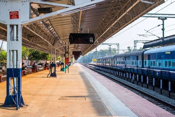 Indian railway station in the morning