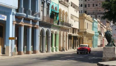 Vintage Car In a Cuban Street