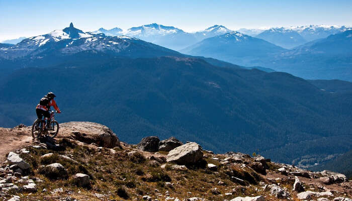Biker in a Mountain