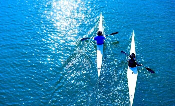 People kayaking in Japan