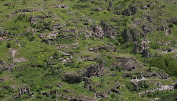 Caves amidst greenery
