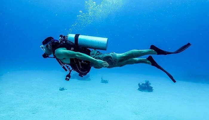 diving underwater of Maldives