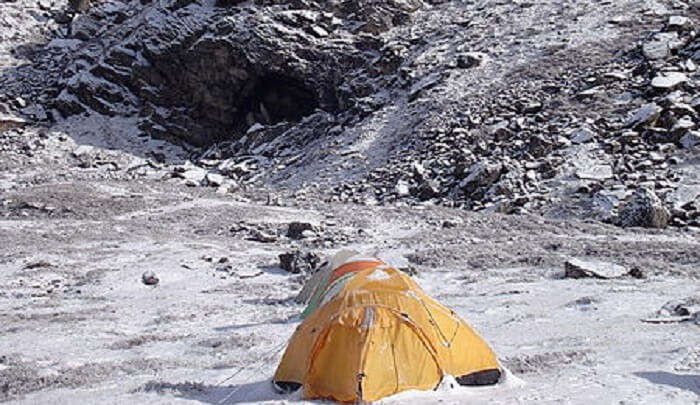 Camping on the mountain peak