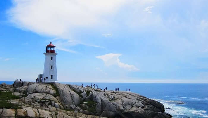 A stunning view of Peggy’s Cove capturing the attention of visitors