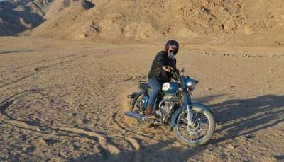 Biker In Ladakh Sands