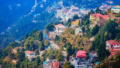 Aerial view of Mussoorie