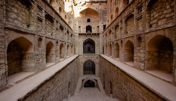 The view of Agrasen Ki Baoli, one of the best places to visit in Delhi in summer.