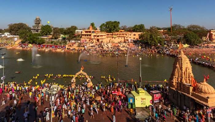 Devotees gathered to bathe in the holy river Shipra during Simhasth Maha Kumbh Mela, where the world-famous temples in Ujjain are nestled. 