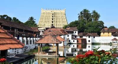 Colourful evening view of a temple