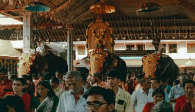 Devotees in one of the temples in Trivandrum.