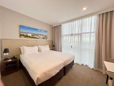 A hotel room interior