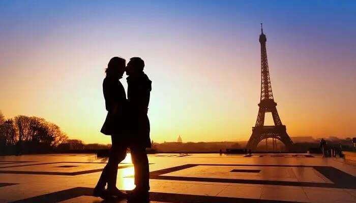 Couple At Eiffel Tower Paris