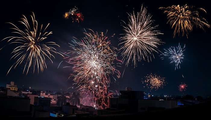 Fireworks in the Sky in Diwali Festivaltion