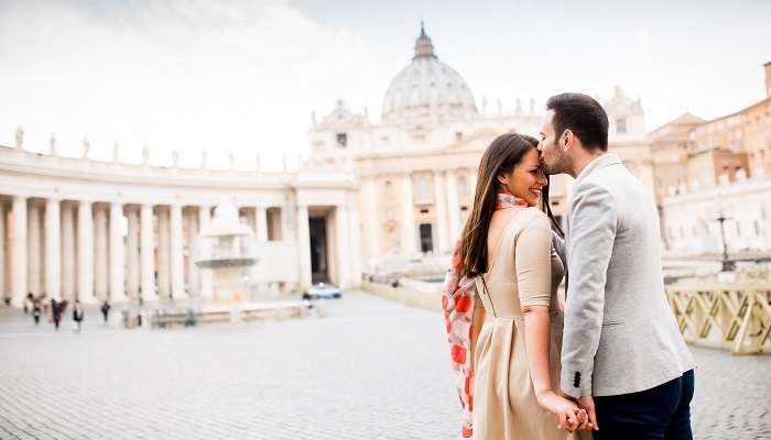 couple at the St. Peter's Square