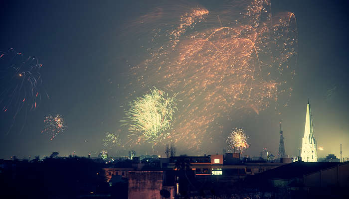 Fireworks of Diwali in South India