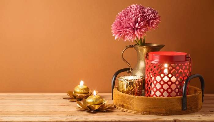 home decorations on wooden table
