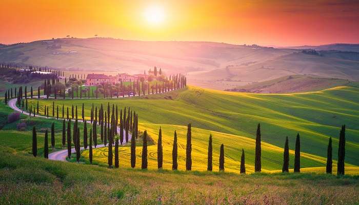 Scenery view of Tuscany, one of the best honeymoon destinations in Europe