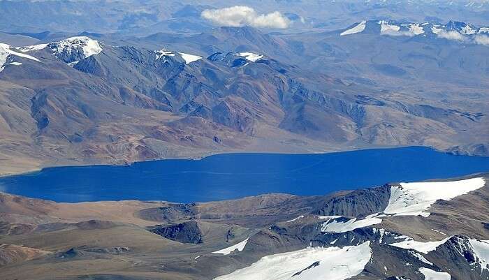 Aerial view of landscape of Ladakh