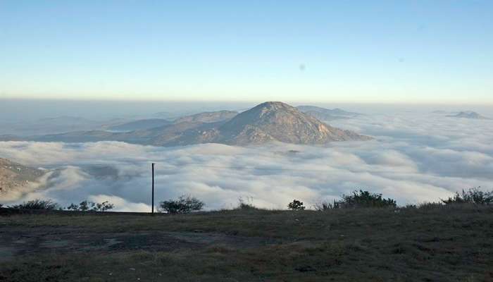 A lookout lodge at the top of Nandi Hills - One of the best places to visit in Karnataka.