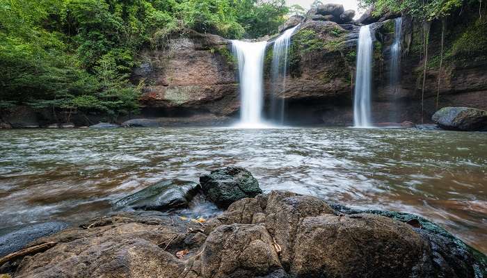 View of waterfalls at Khao Yai National Park, one of the best tourist places in Thailand