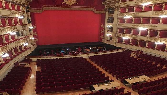 La Scala is a historic opera house that was designed by the famous Neoclassical architect Guiseppe Piermarini 
