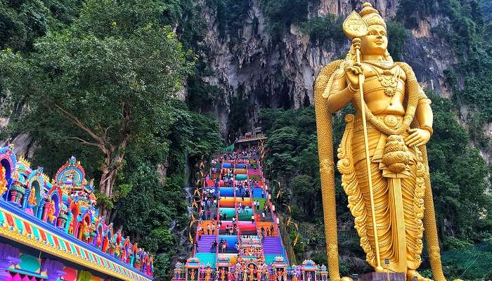 Batu Caves is a renowned hindu temple and must visit place in kuala lumpur