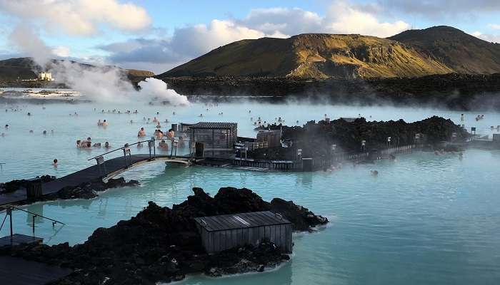 A geothermal spa, the Blue Lagoon is one of the most frequented places in Iceland in July