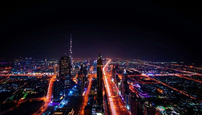 Night view of Dubai in January