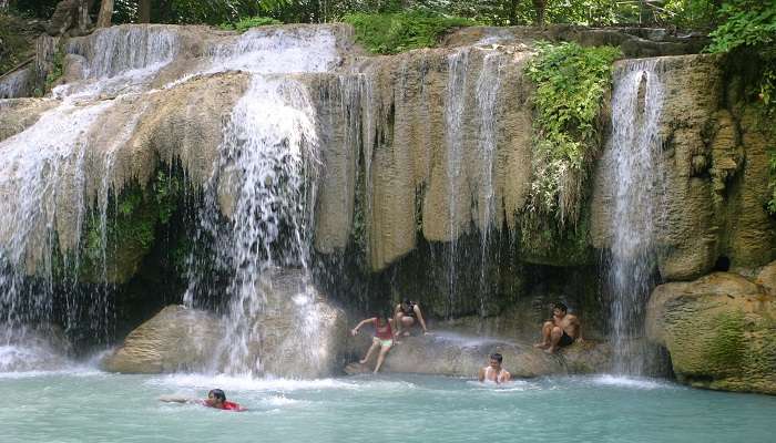 Erawan Waterfall in Kanchanaburi Province.