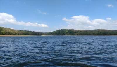 Pathiramanal Island view from a boat in Alleppey, Kerala