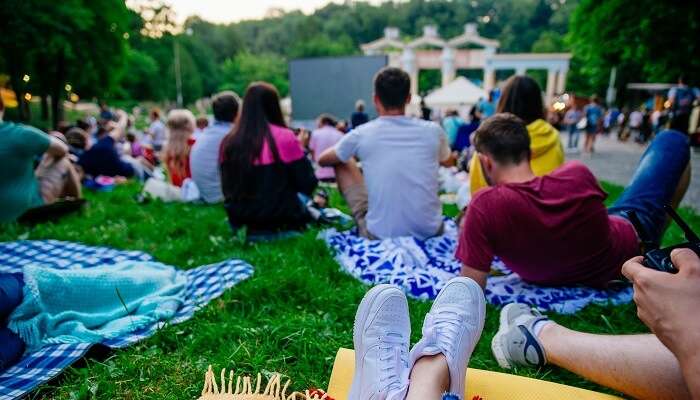Enjoying an open air cinema is one of the best free things to do in Singapore