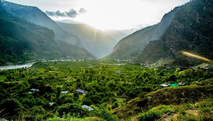 Witness the breathtaking sunset at Sangla Valley.