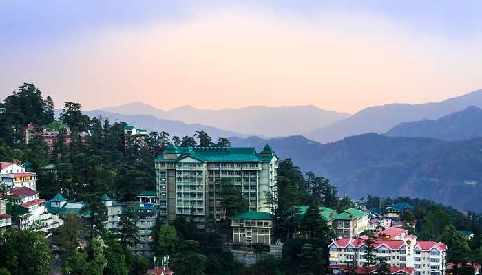 Picturesque view of Shimla captured from a height.