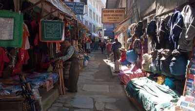 Shopping street in Nepal