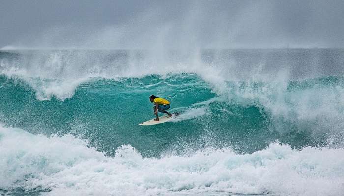 The scenic view of surfing.