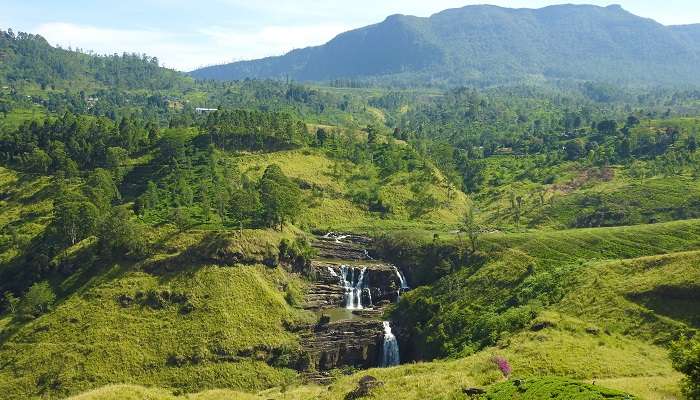 St Clair's Falls amid lush greenery