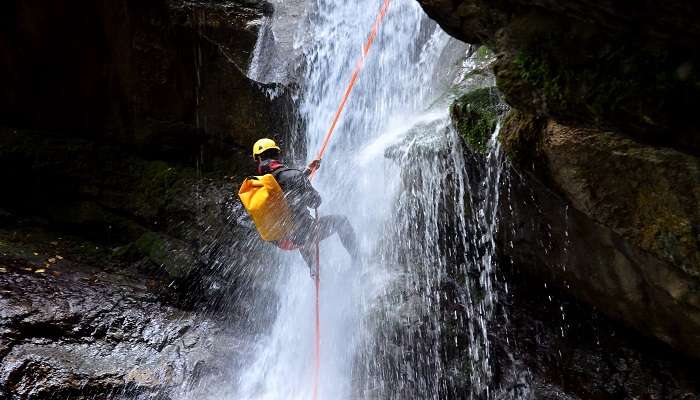 Go canyoning, one of the offbeat things to do in Goa.