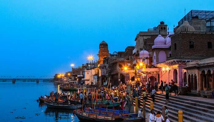 Pictured here is Vishram Ghat at the banks of the Yamuna river.