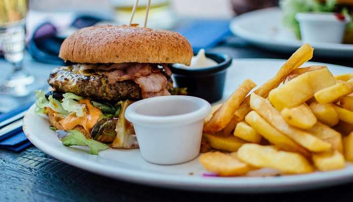 Burgers and Fries at Truffles, one of the best restaurants in Bangalore