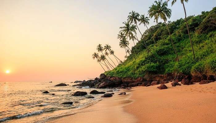 Beautiful Beach At Sunset Cola Beach South Goa