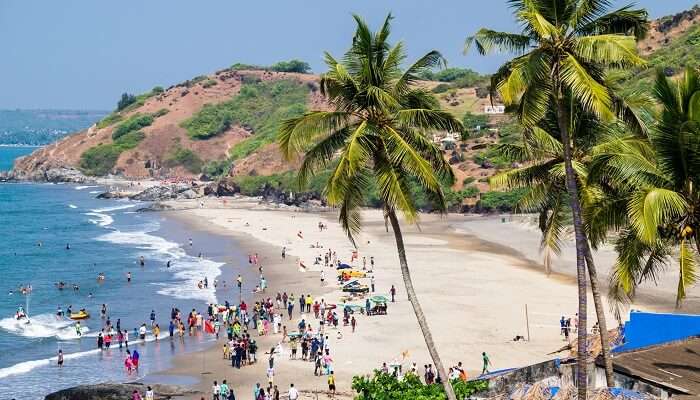 Playa Vagator en el norte de Goa