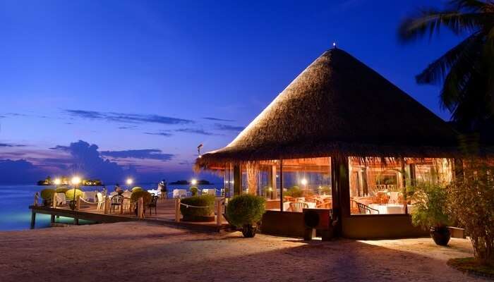 A sunset view of Adaaran Select Hudhuranfushi Resort