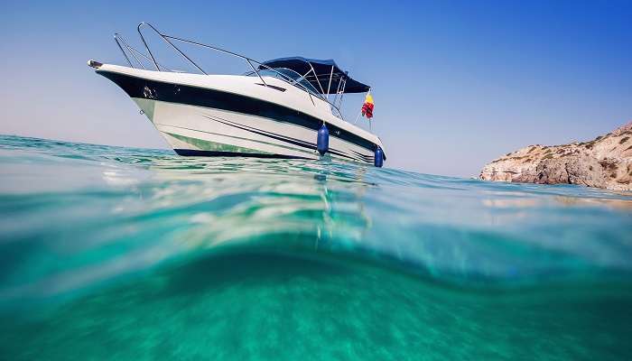 View from under the water