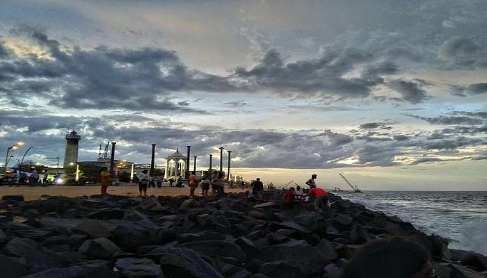 Rock Beach is one of the best places to visit in Pondicherry