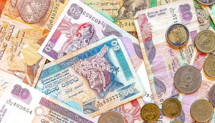 Sri Lanka money Rupee, banknote and coins
